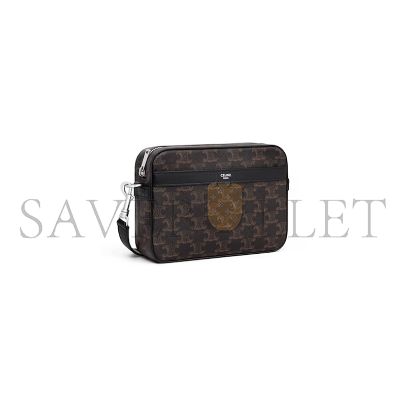 CELINE SMALL MESSENGER BAG IN TRIOMPHE CANVAS AND CALFSKIN 113942EVJ.38SI (20.5*15*5cm) CELINE SMALL MESSENGER BAG IN TRIOMPHE CANVAS AND CALFSKIN 113942EVJ.38SI (20.5*15*5cm)